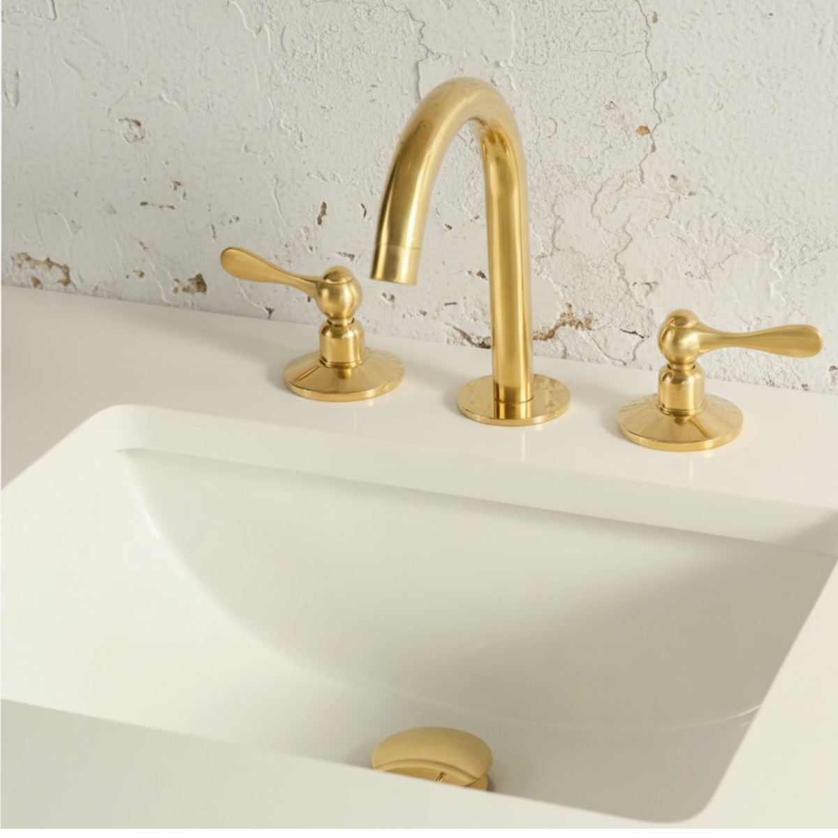 Unlacquered Brass Sink Bathroom Faucet