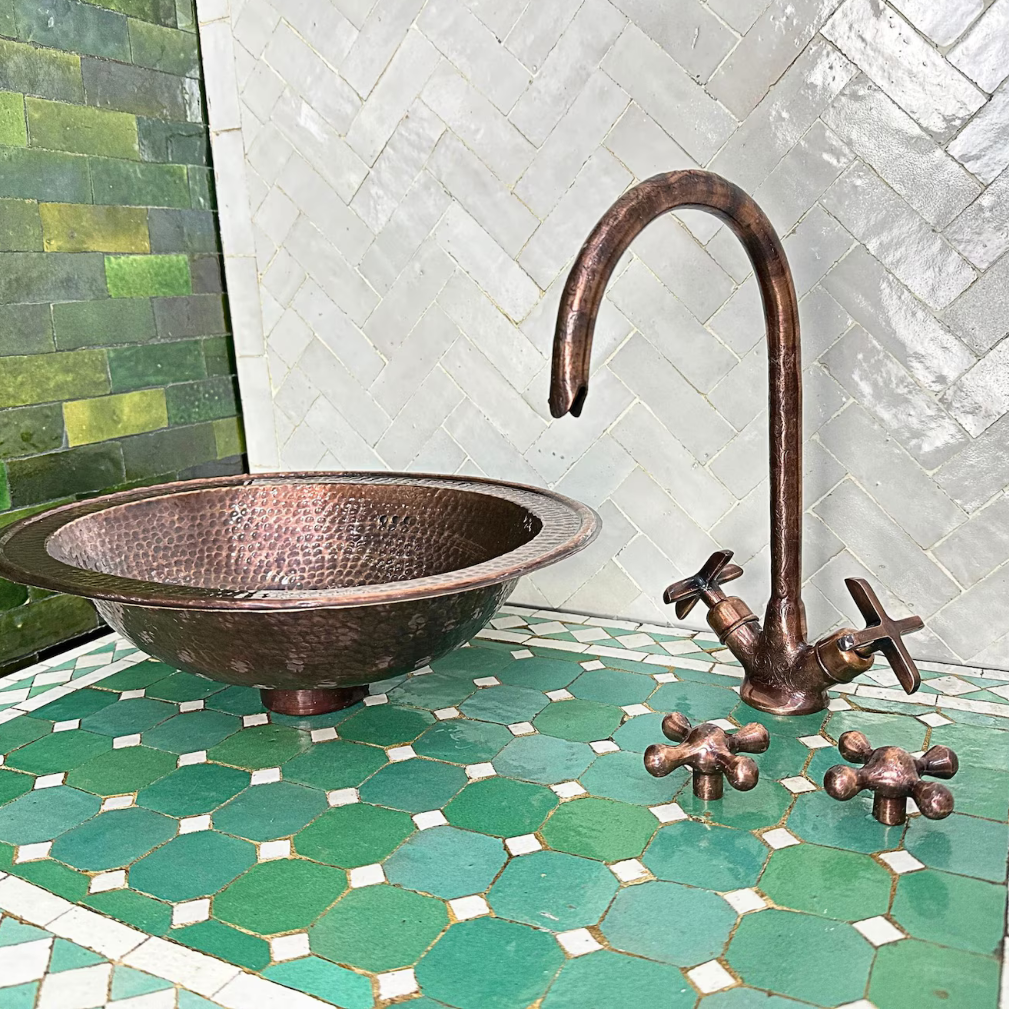 Copper Gooseneck Vanity Faucet