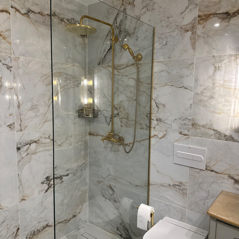 Unlaqcuered Brass Exposed Pipe Shower System-zoom-