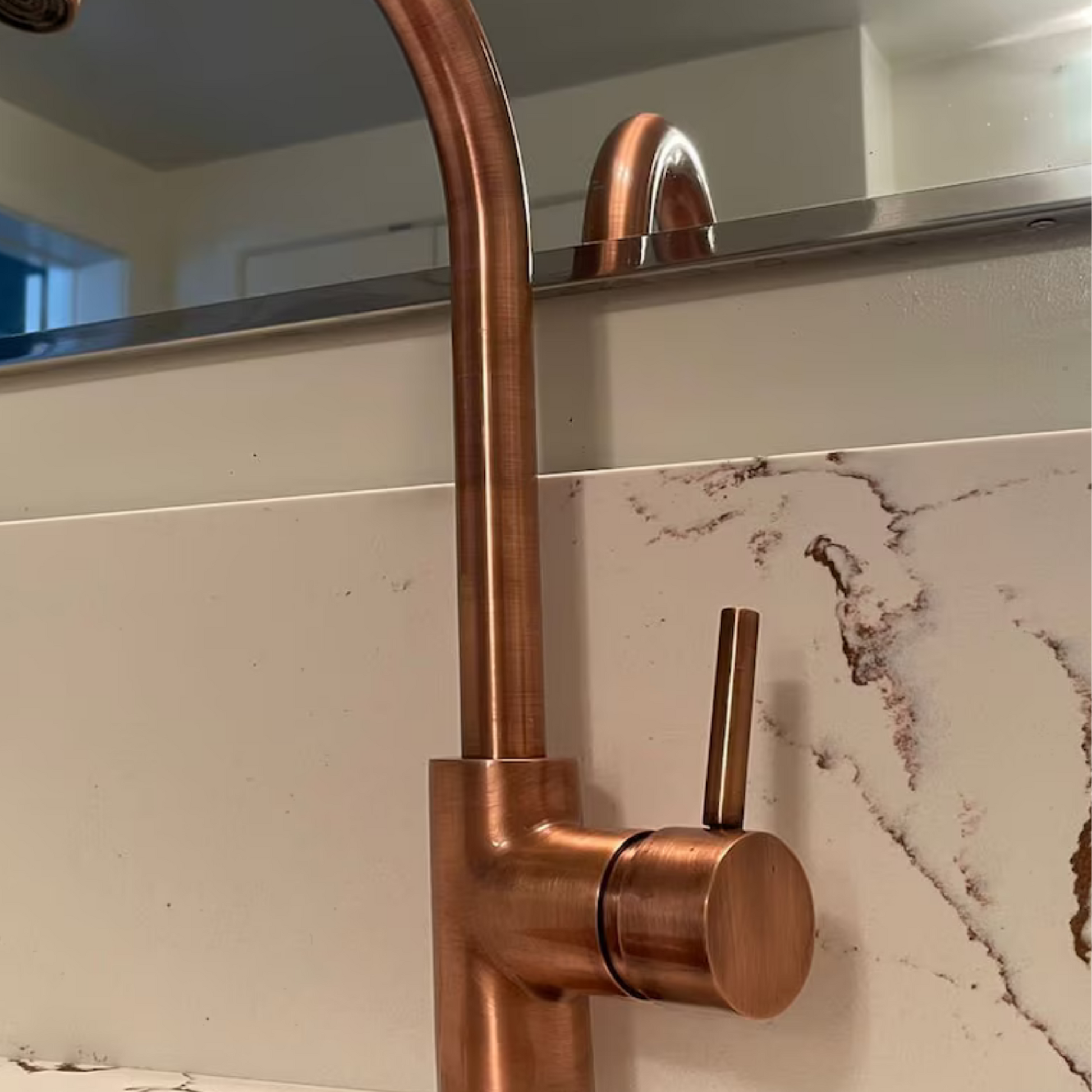 Copper Single Hole Kitchen Faucet-4