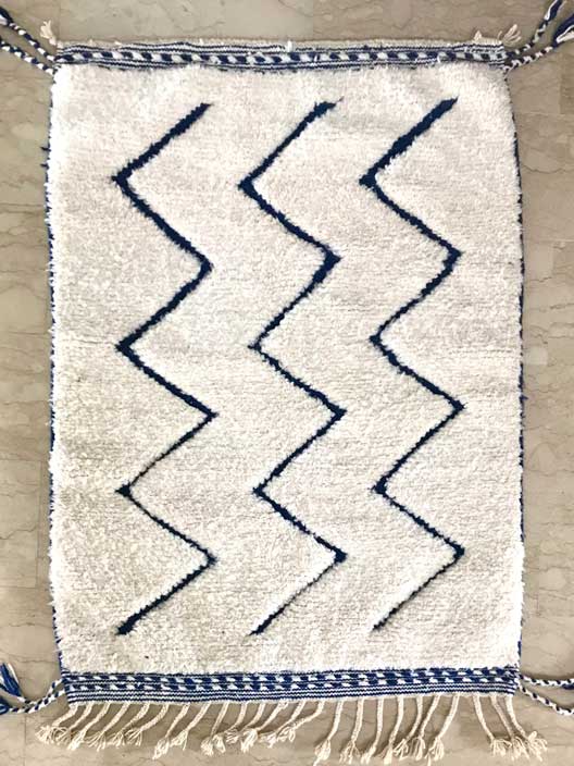 8x10 White Moroccan Rug - Modern Rugs AzulSouk