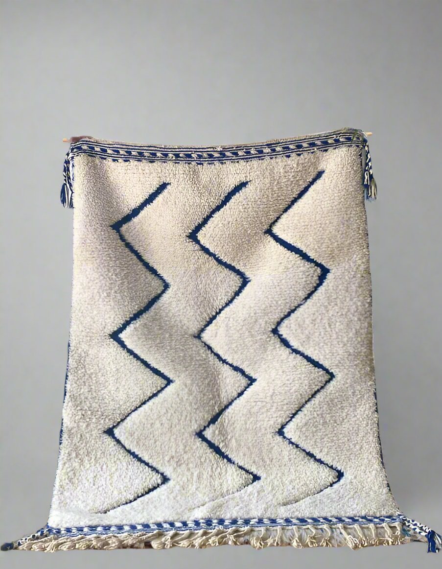 8x10 White Moroccan Rug - Modern Rugs AzulSouk