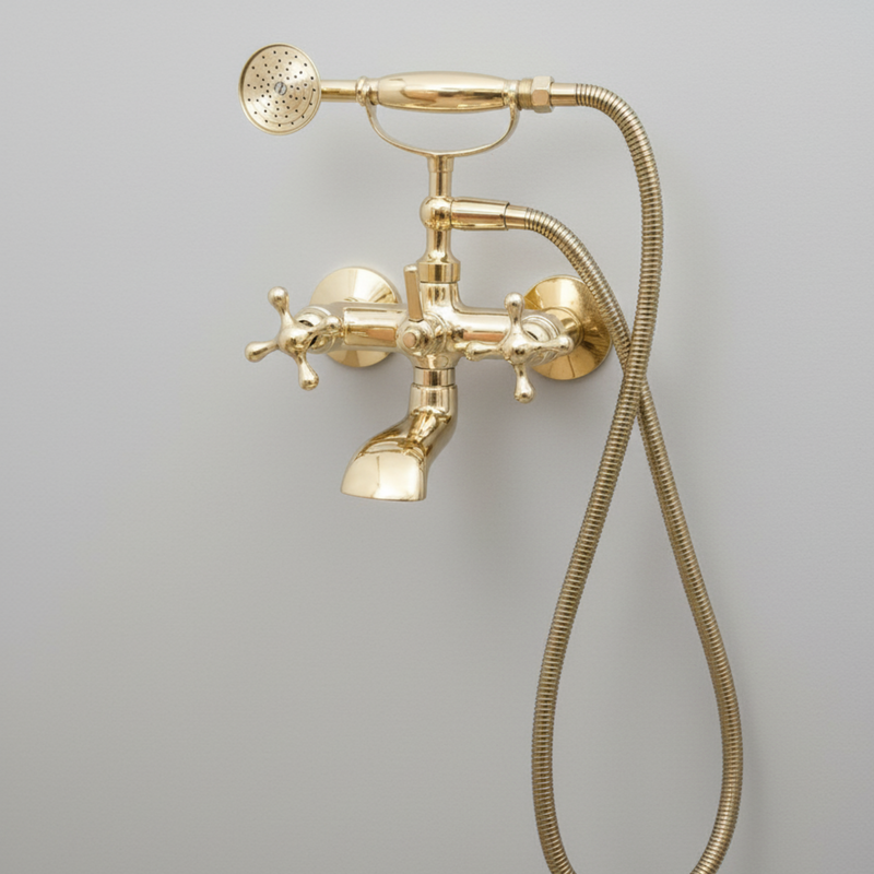 Unlacquered Solid Brass Tub Faucet-zoom-