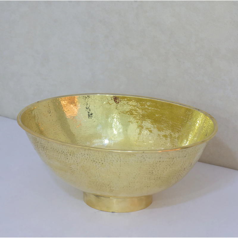 Hammered Brass Round Sink-zoom-