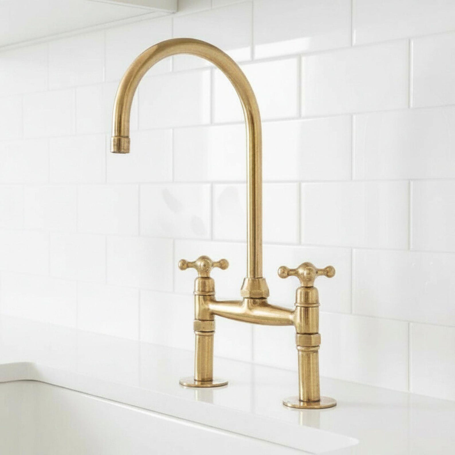 Brass Bridge Kitchen Faucet