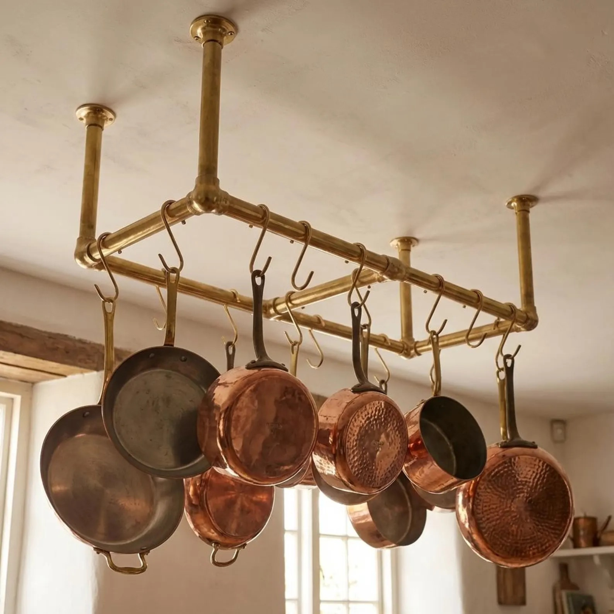 Brass Hanging Pot Rack