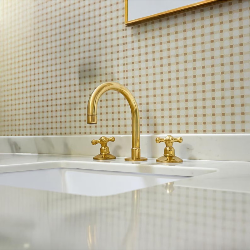 Unlacquered Brass Sink Bathroom Faucet-zoom-