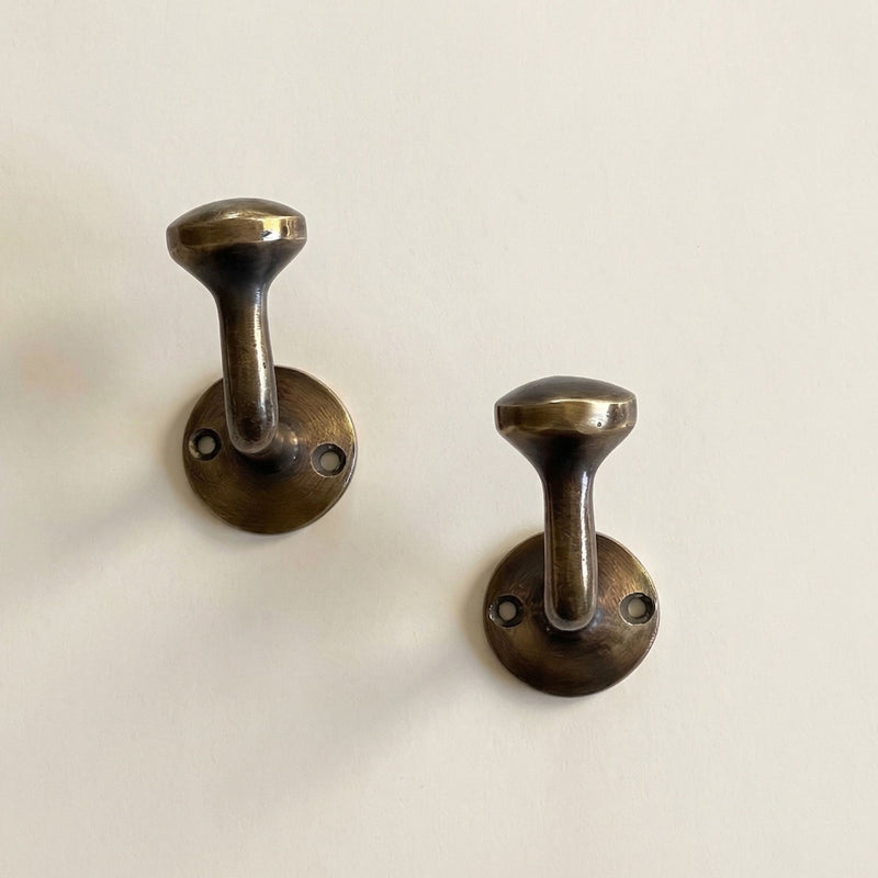 Solid Brass Hooks Set of 3-zoom-