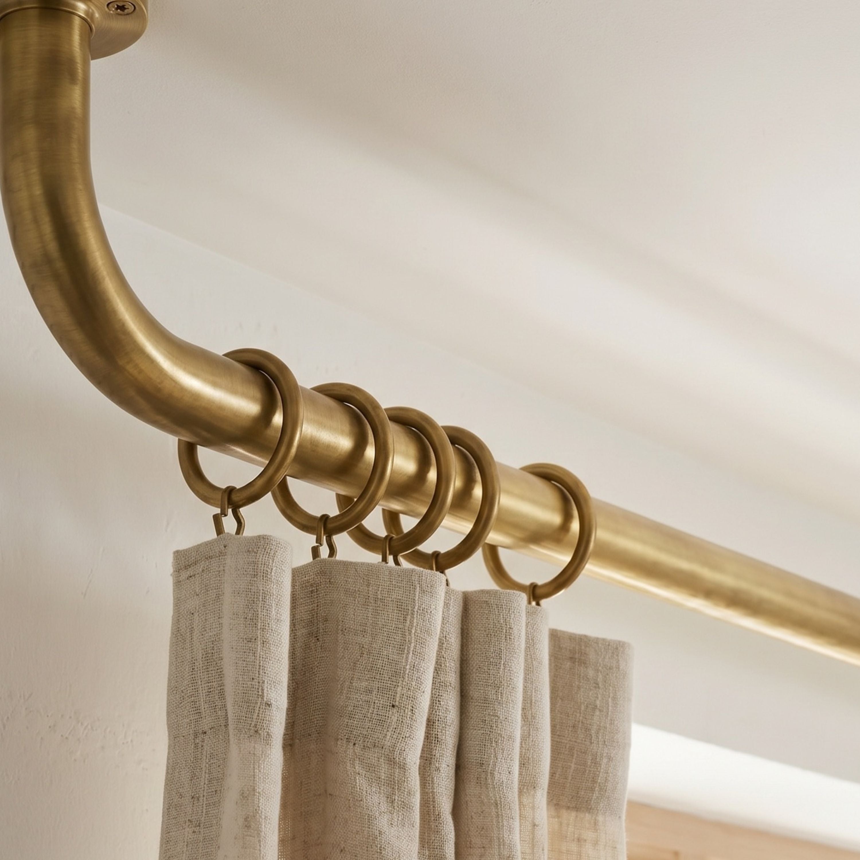 Custom Length Solid Brass Drapery Rod