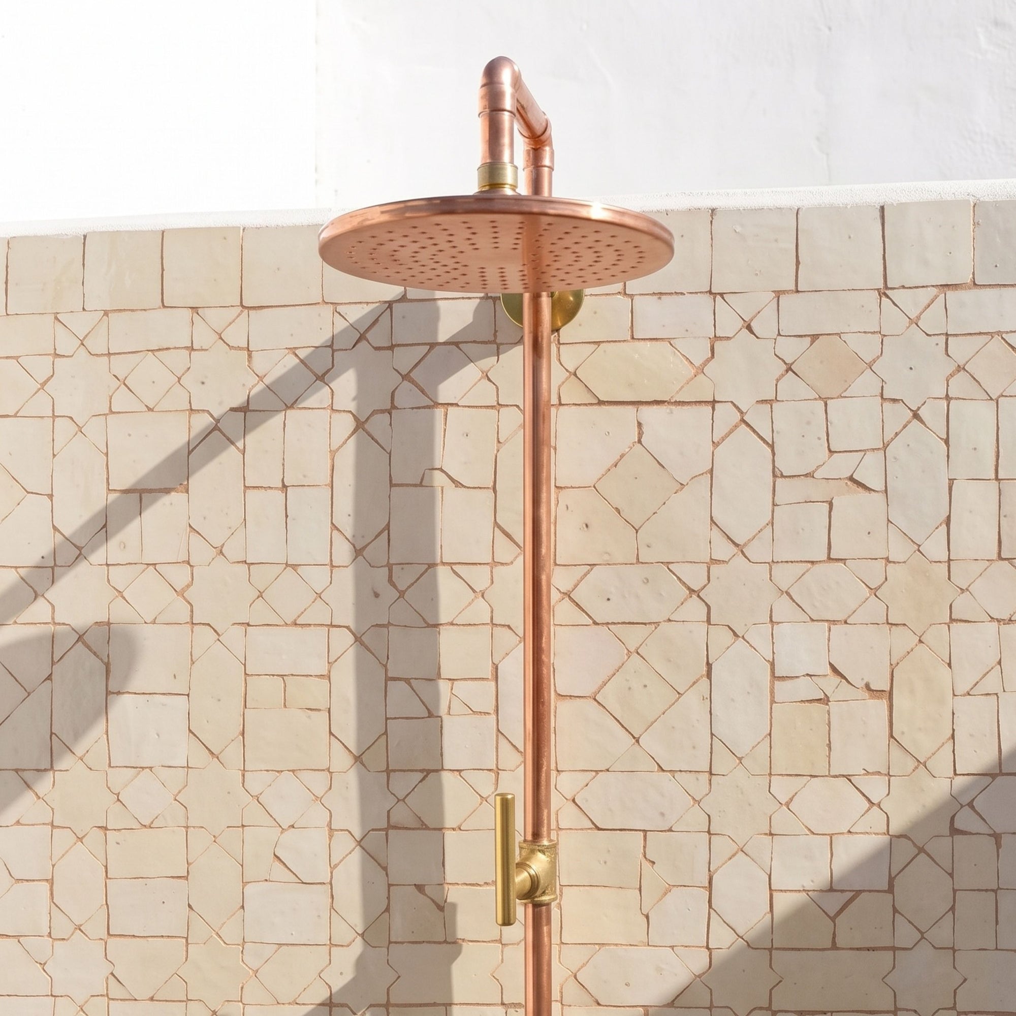 Exposed Copper Outdoor Shower System