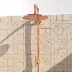 Exposed Copper Outdoor Shower System