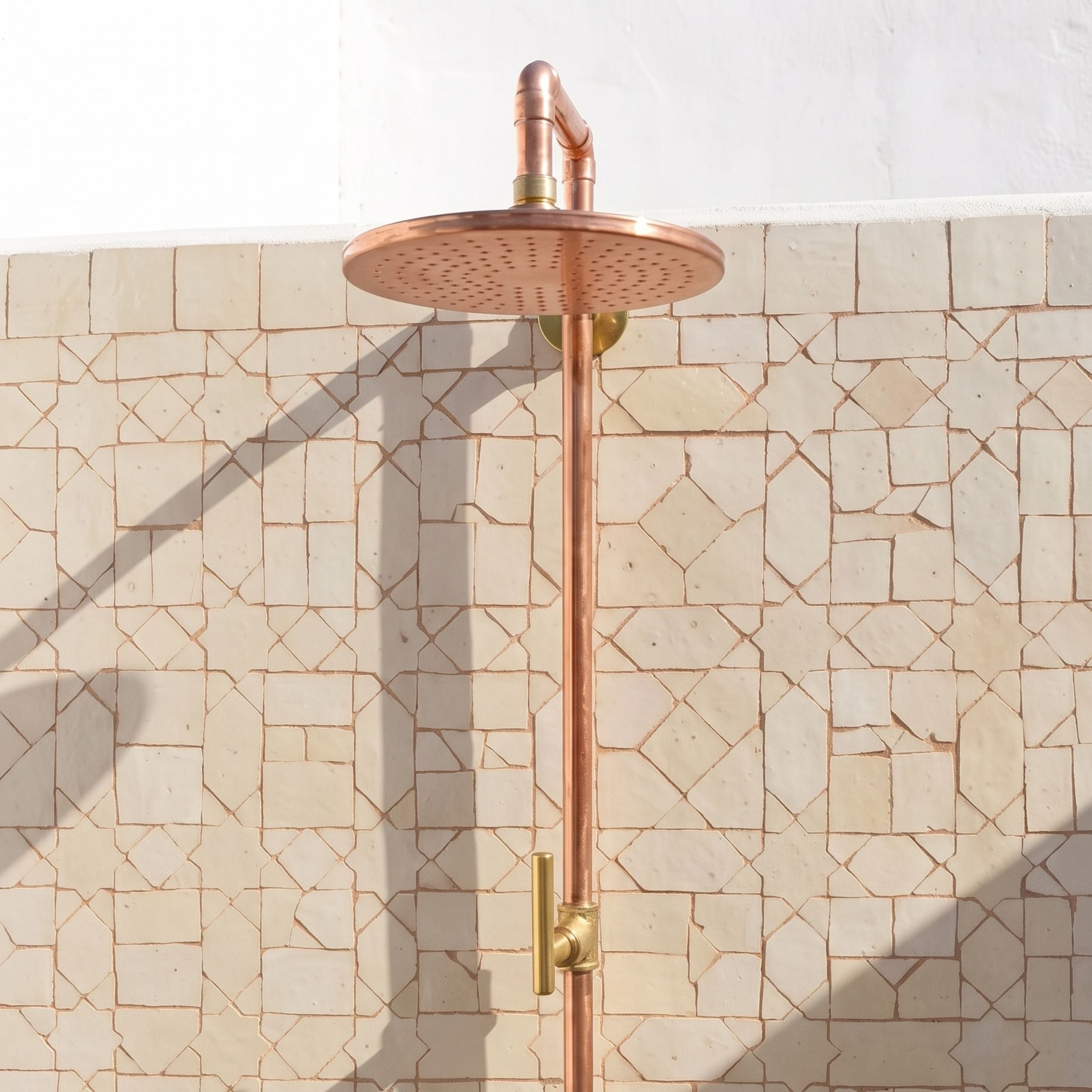 Exposed Copper Outdoor Shower System