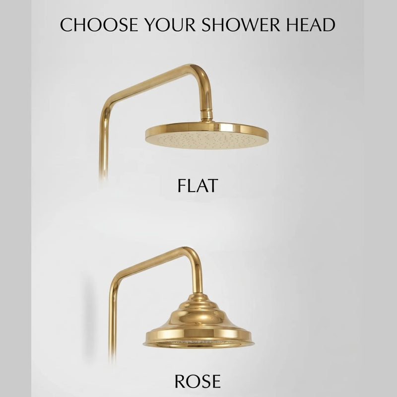Unlacquered Brass Exposed Shower System With Handheld-zoom-