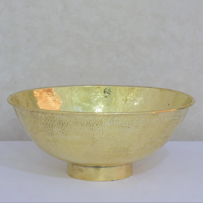 Hammered Brass Round Sink-zoom-