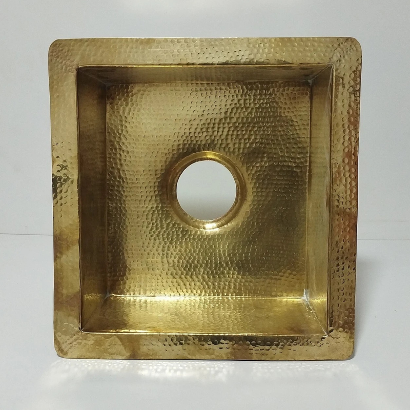 Unlacquered Brass Kitchen Sink - Hammered-zoom-