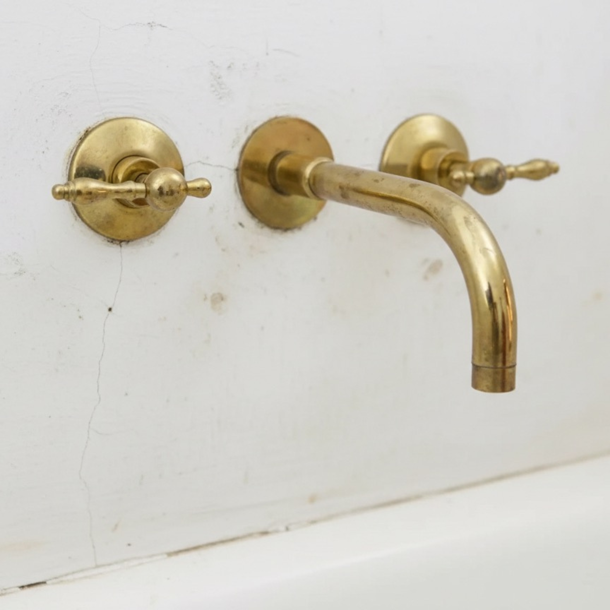 Handmade Brass 3-Hole Wall-Mount Faucet