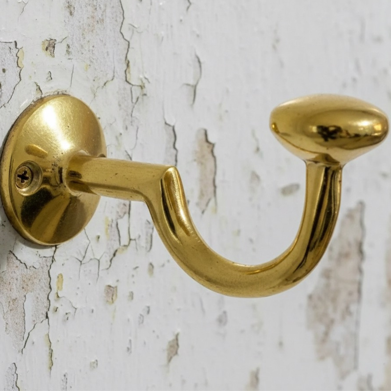 Unlacquered Solid Brass Hooks-zoom-