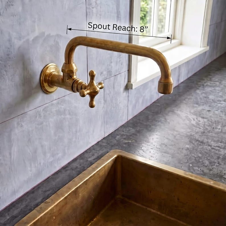 Unlacquered Brass Single handle Pot Filler