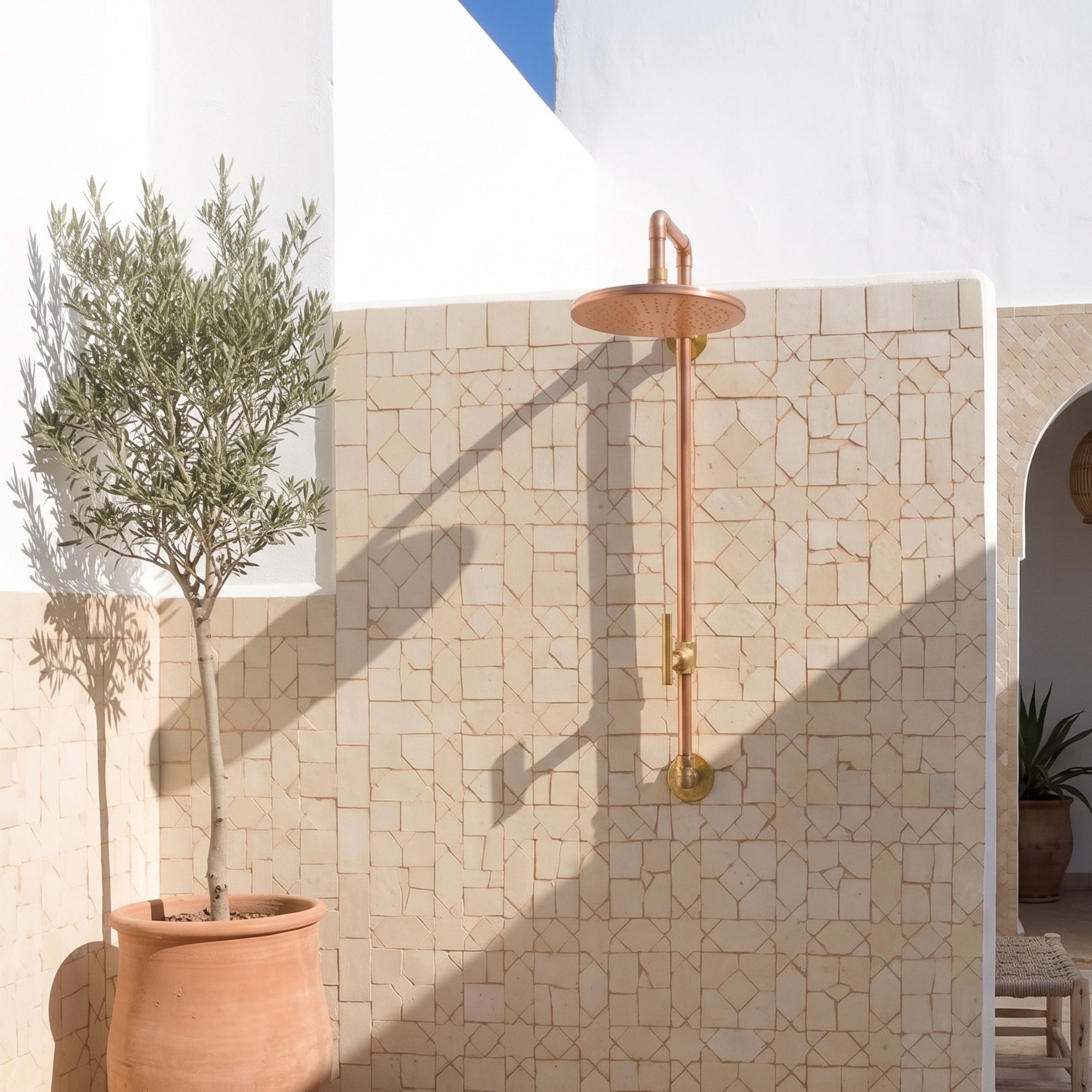 Luxury Outdoor Copper Rainfall Shower System