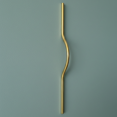 Modern Curved Arch Unlacquered Brass Cabinet Pulls