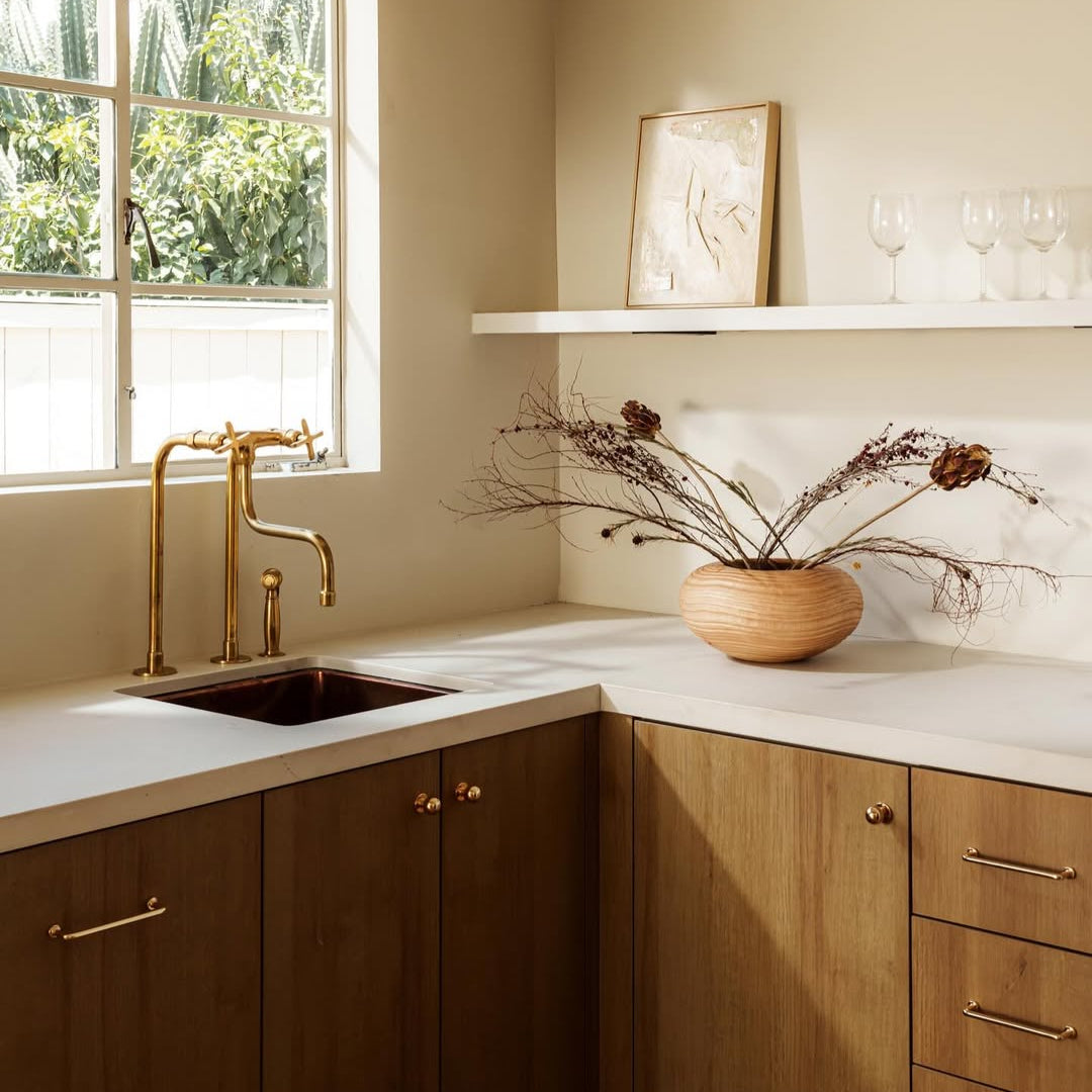 Unlacquered Brass Kitchen Faucet-1
