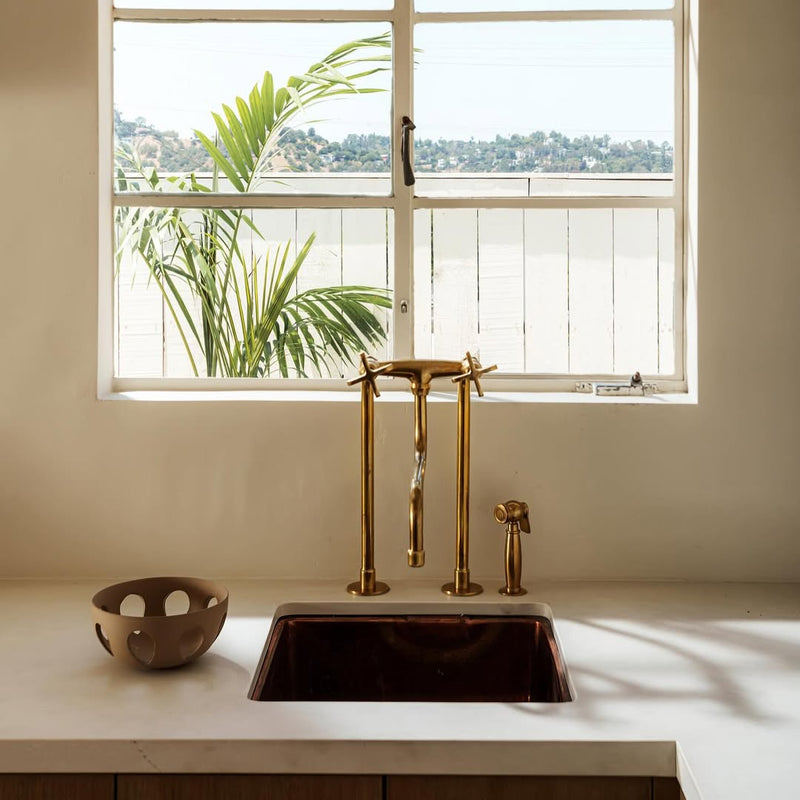Unlacquered Brass Kitchen Faucet-zoom-