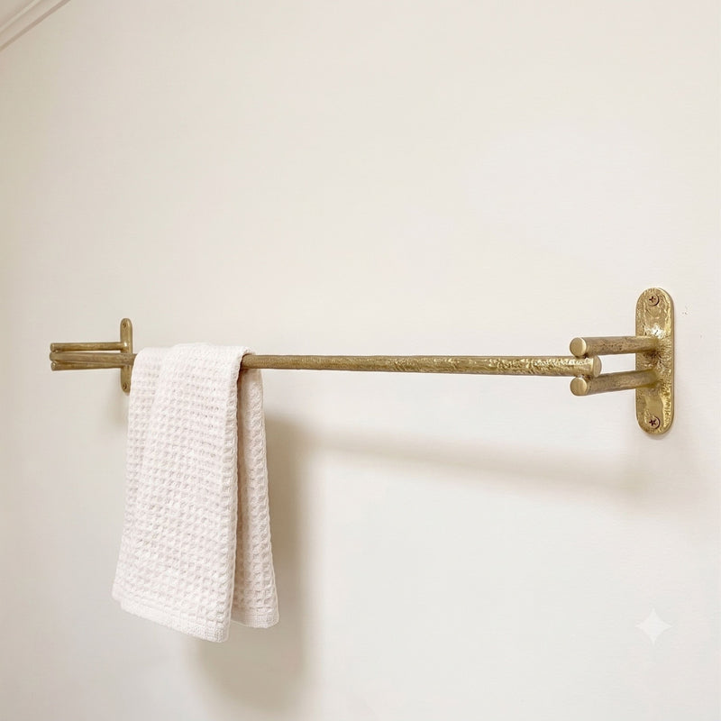 Unlacquered Solid Brass Towel Holder-zoom-