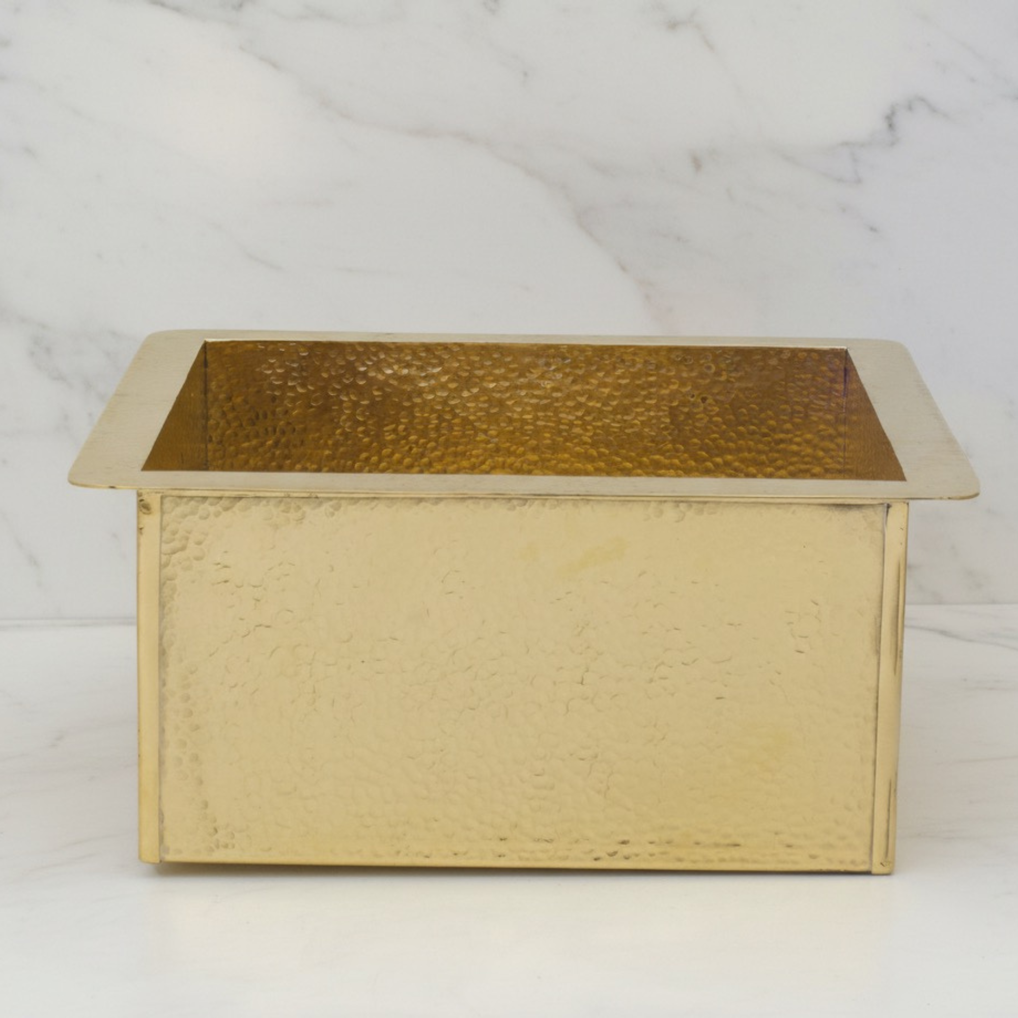 Solid Unlacquered Hammered Brass Sink 