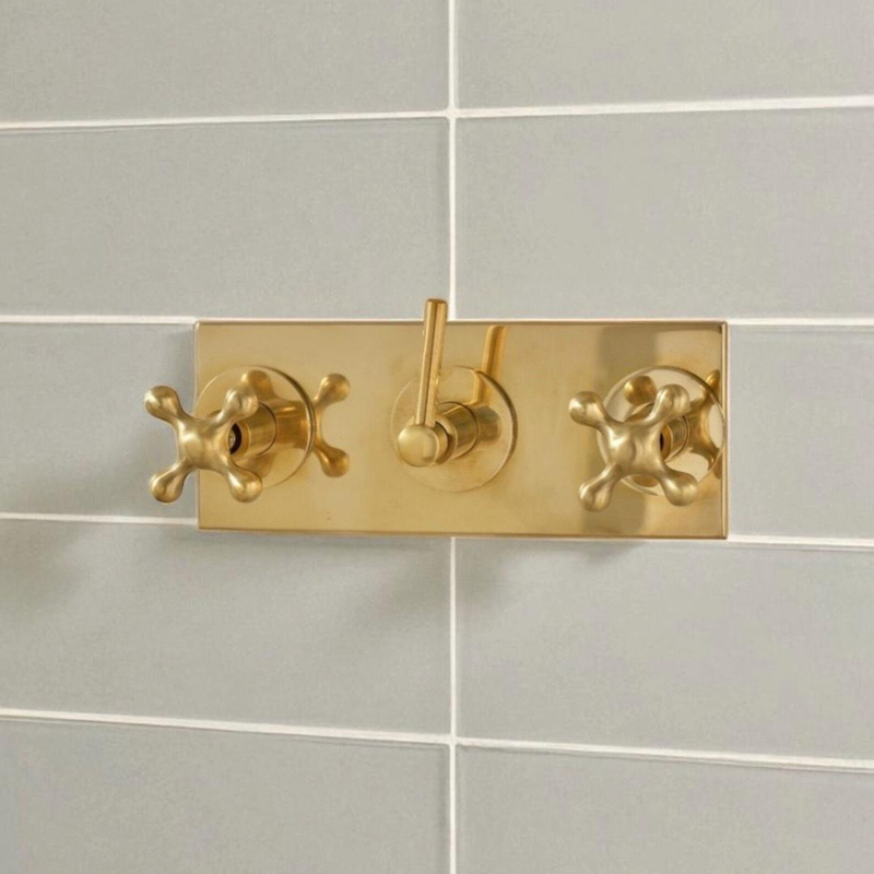 Unlacquered Brass Rain Shower System-zoom-