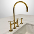 Unlacquered Brass Bridge Kitchen Faucet 