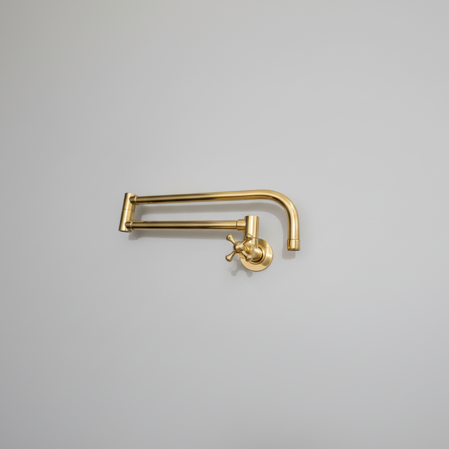 Unlacquered Brass Pot Filler . Brass Kitchen Faucet