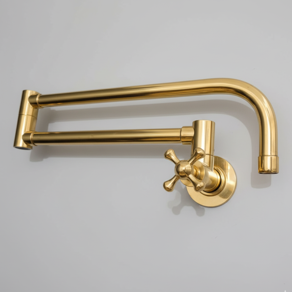 Unlacquered Brass Pot Filler . Brass Kitchen Faucet