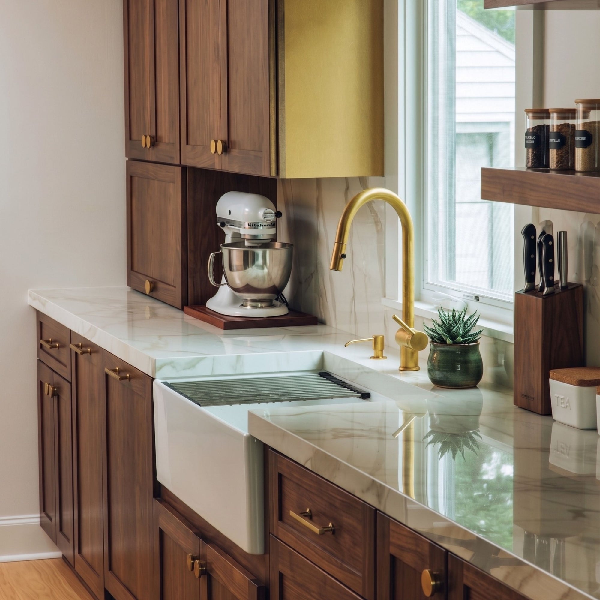 Unlacquered Brass Pull-Down Faucet