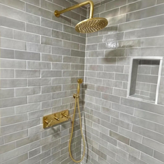 Unlacquered Brass Shower System
