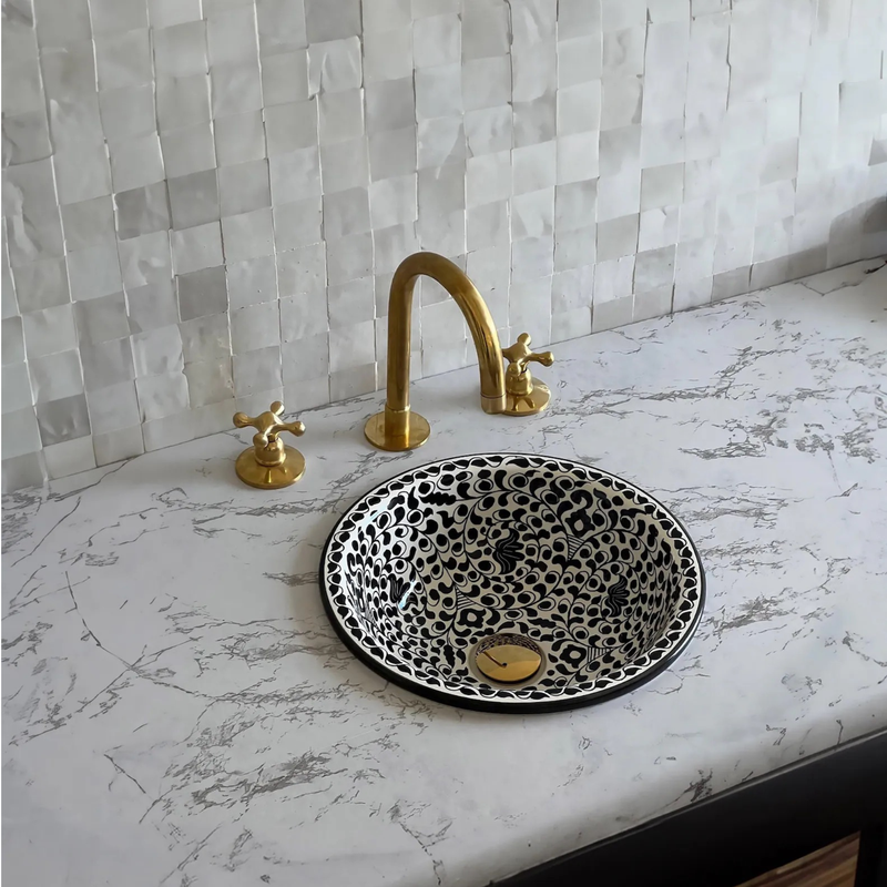 Unlacquered Brass Sink Bathroom Faucet-zoom-