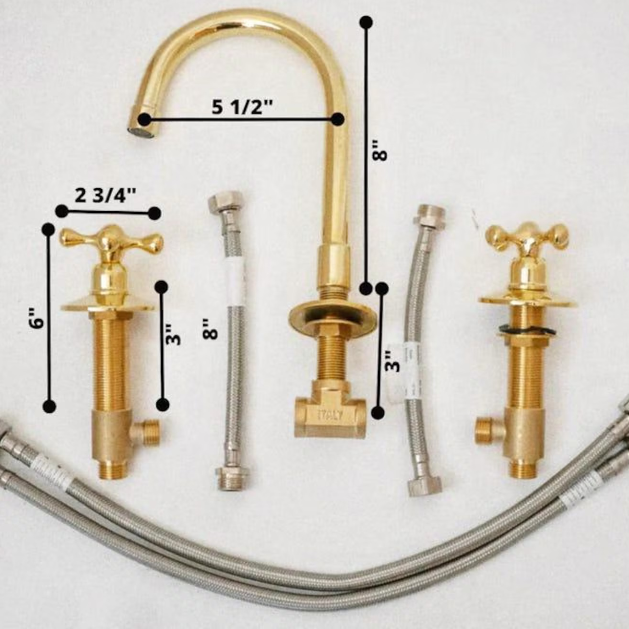 Unlacquered Brass Sink Bathroom Faucet  azulsouk