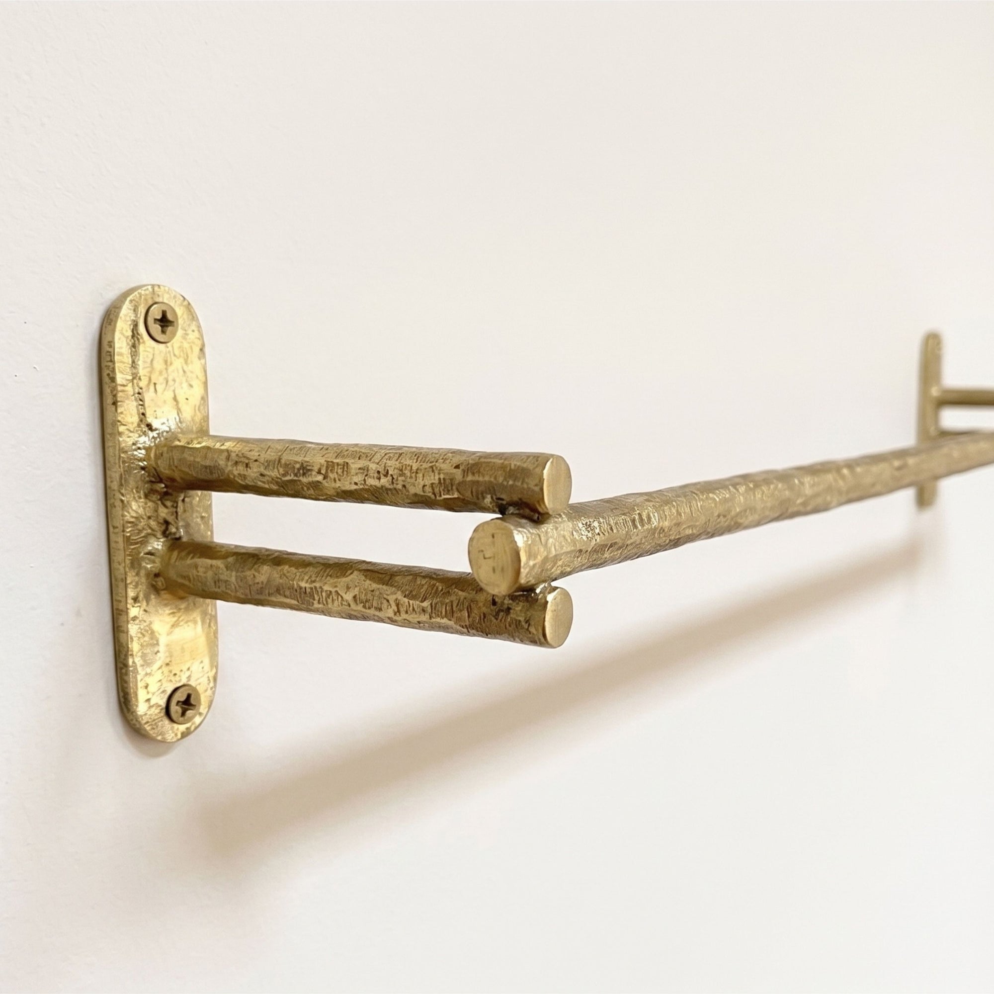 Unlacquered Brass Wall Rack