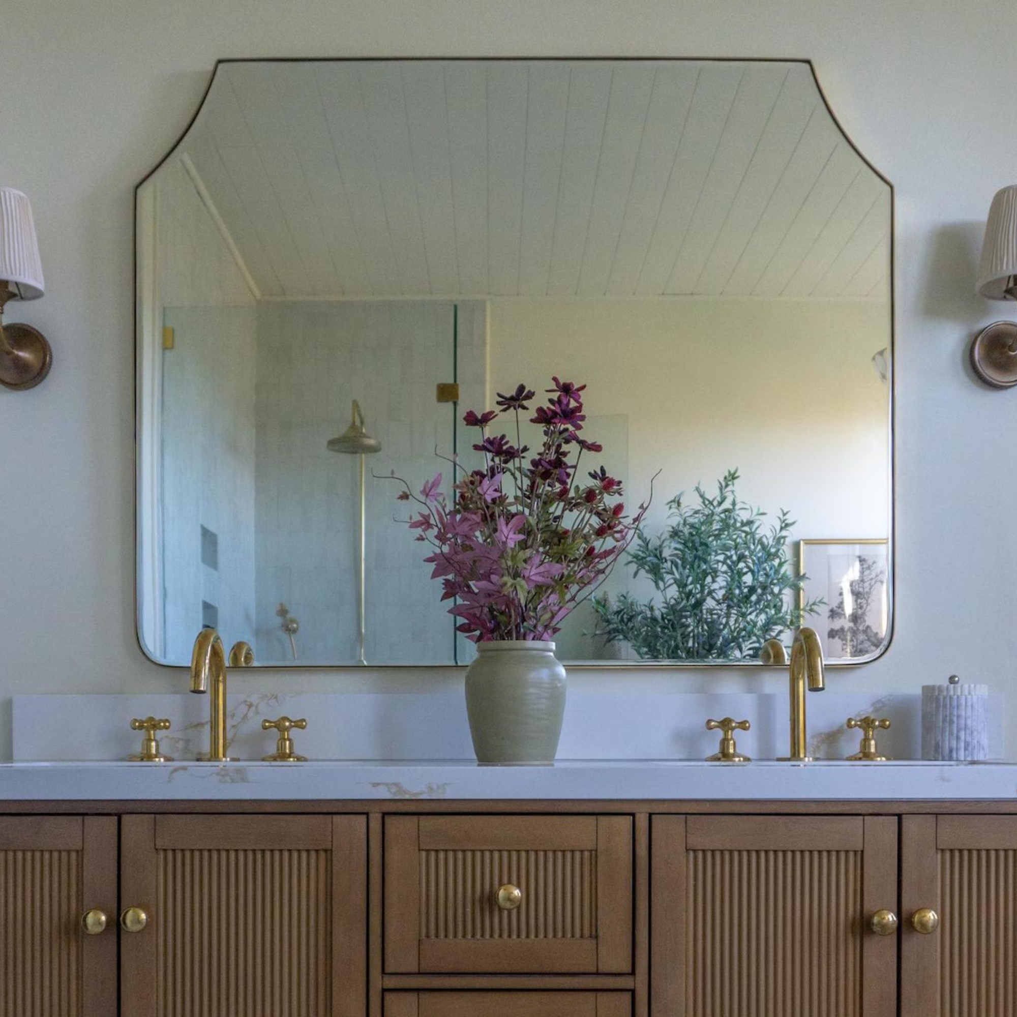 Unlacquered Brass Widespread Bathroom Faucet