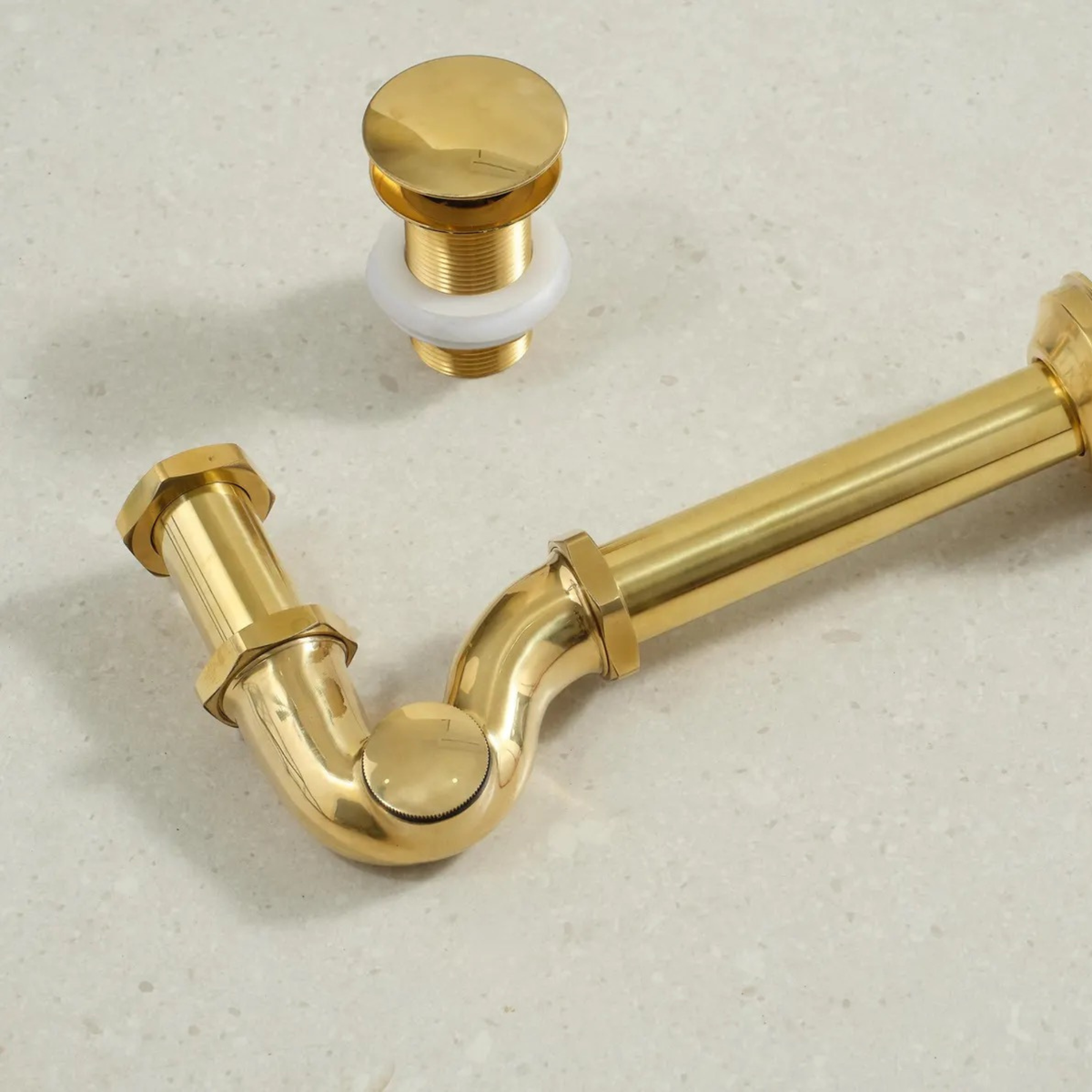 Unlaquered Brass Strap Bathroom Drain
