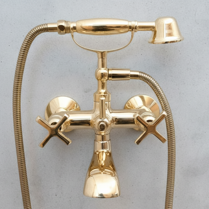 Unlacquered Solid Brass Tub Faucet-zoom-