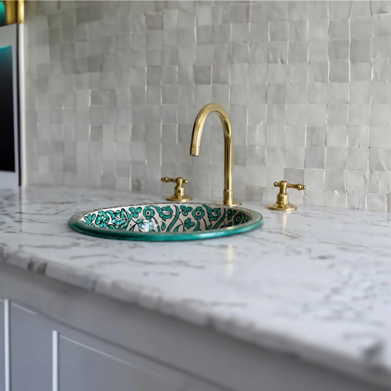 Unlacquered Brass Sink Bathroom Faucet-zoom-