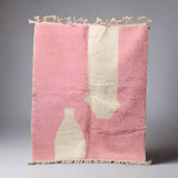 Aicha - Moroccan Pink and White Rug - Best Sellers AzulSouk