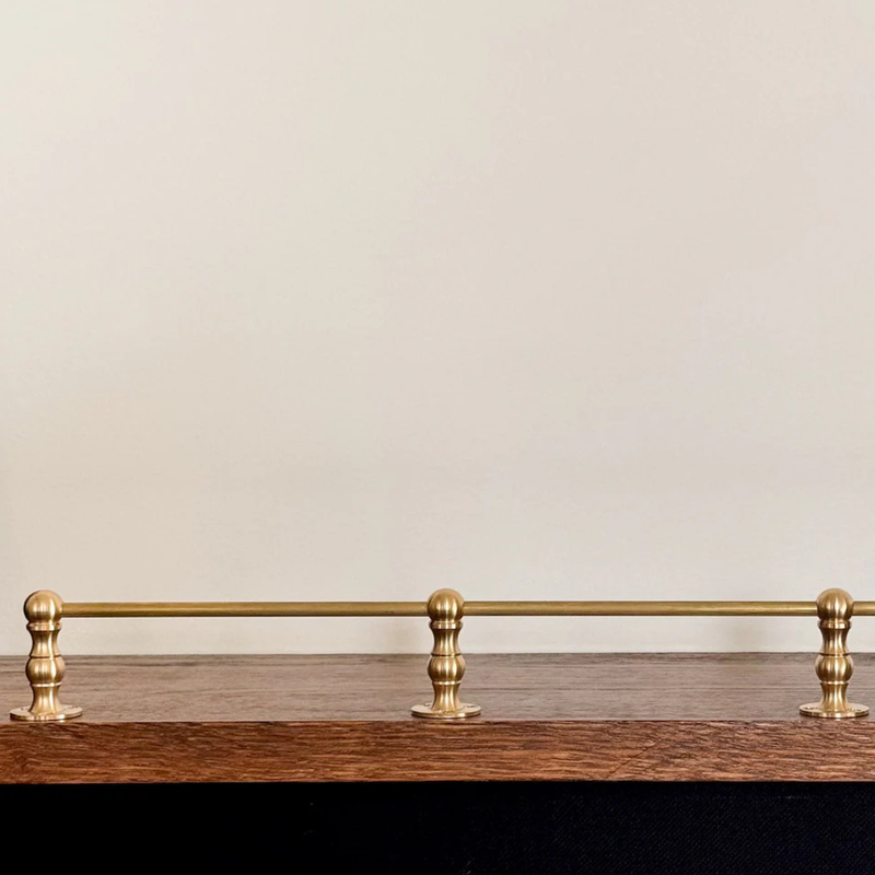 Unlacquered Brass gallery rails for shelves-zoom-
