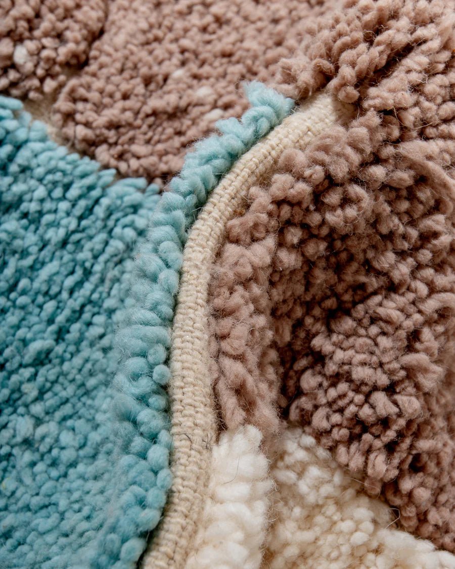 Awatif - Sky Blue & Brown Rug - Best Sellers AzulSouk