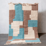 Awatif - Sky Blue & Brown Rug - Best Sellers AzulSouk