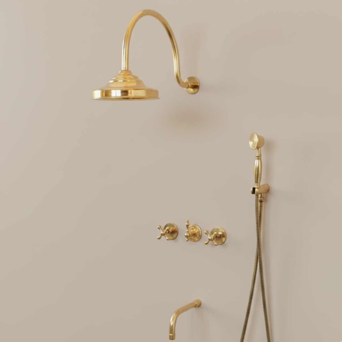 Gold shower head and fixtures 