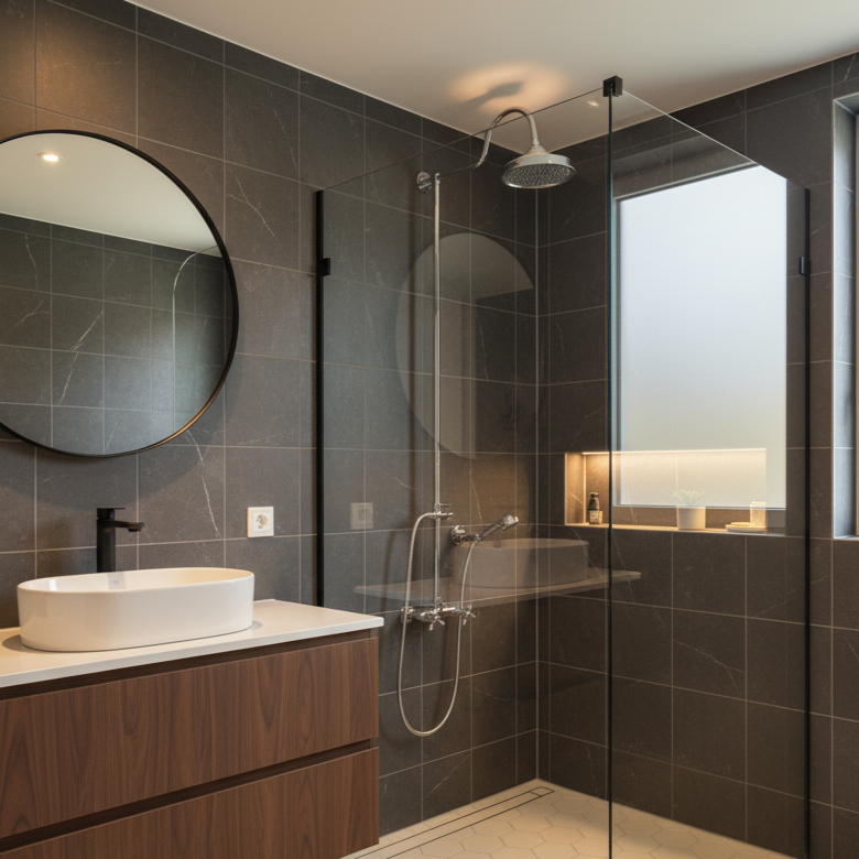 polished nickel brass shower system