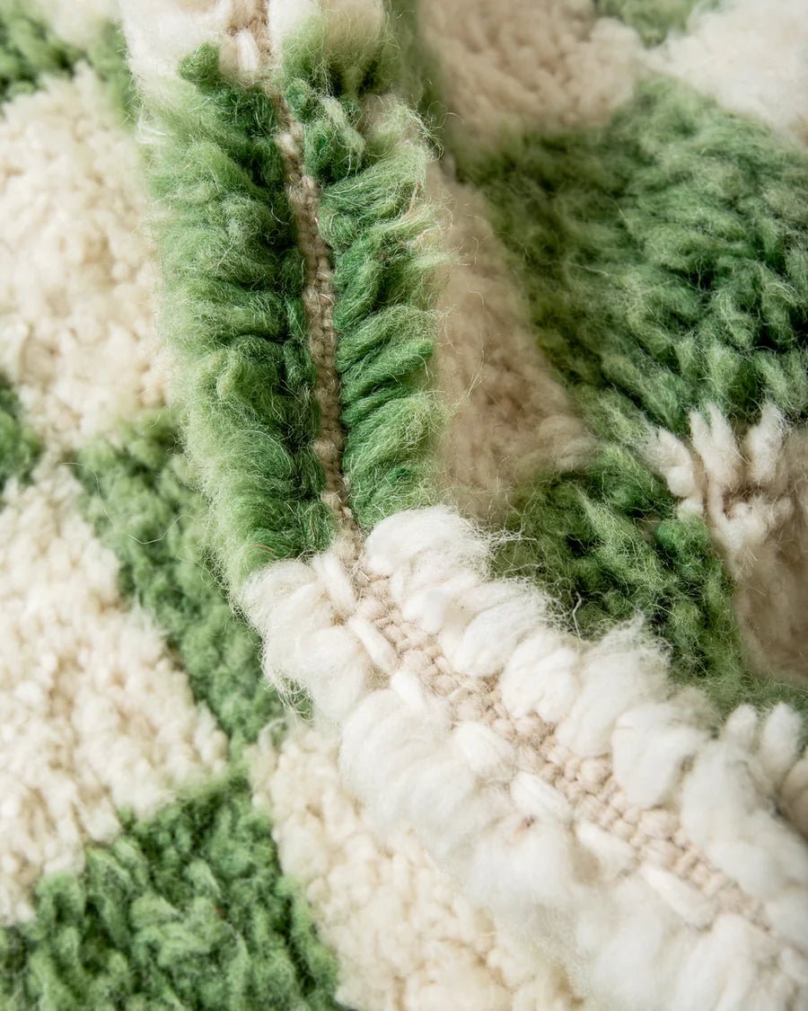 Chess Green Moroccan Rug - Best Sellers AzulSouk