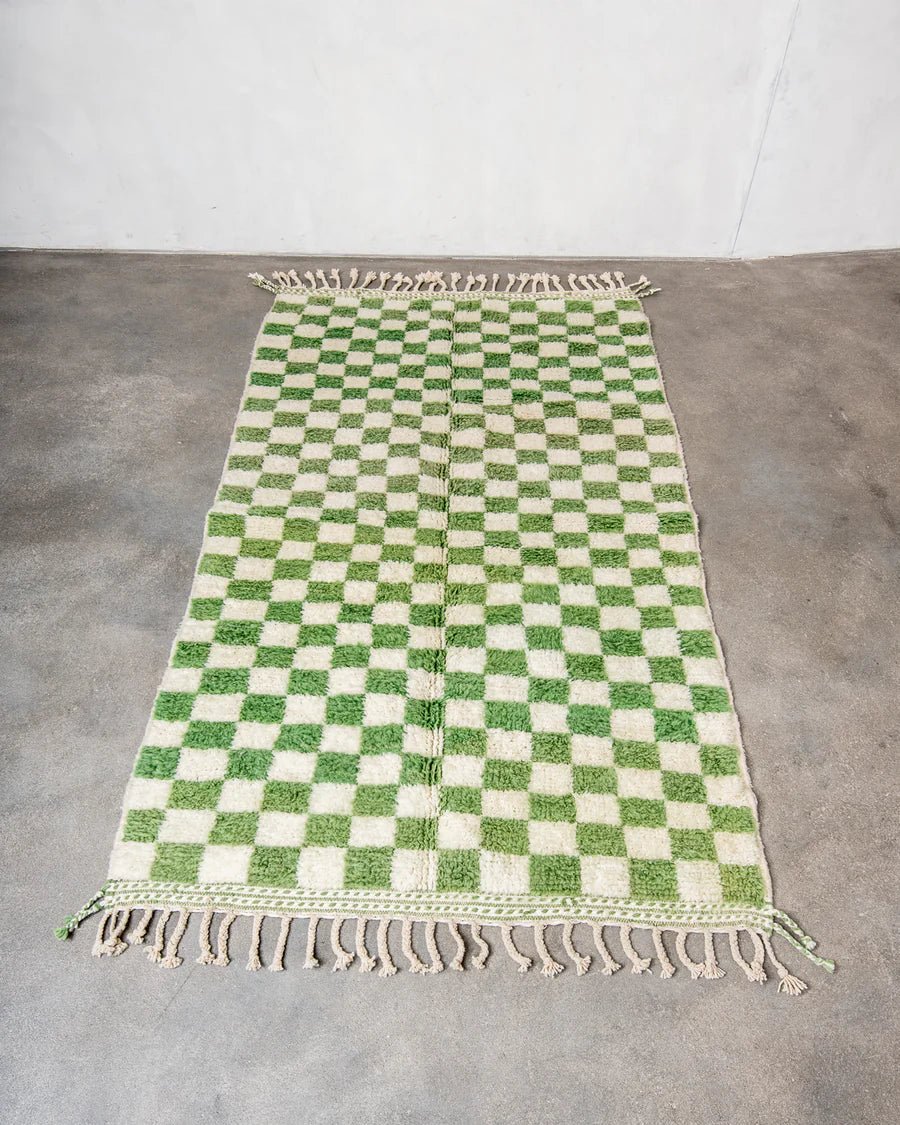 Chess Green Moroccan Rug - Best Sellers AzulSouk