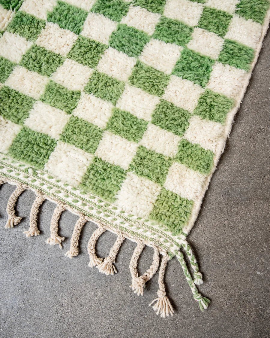 Chess Green Moroccan Rug - Best Sellers AzulSouk